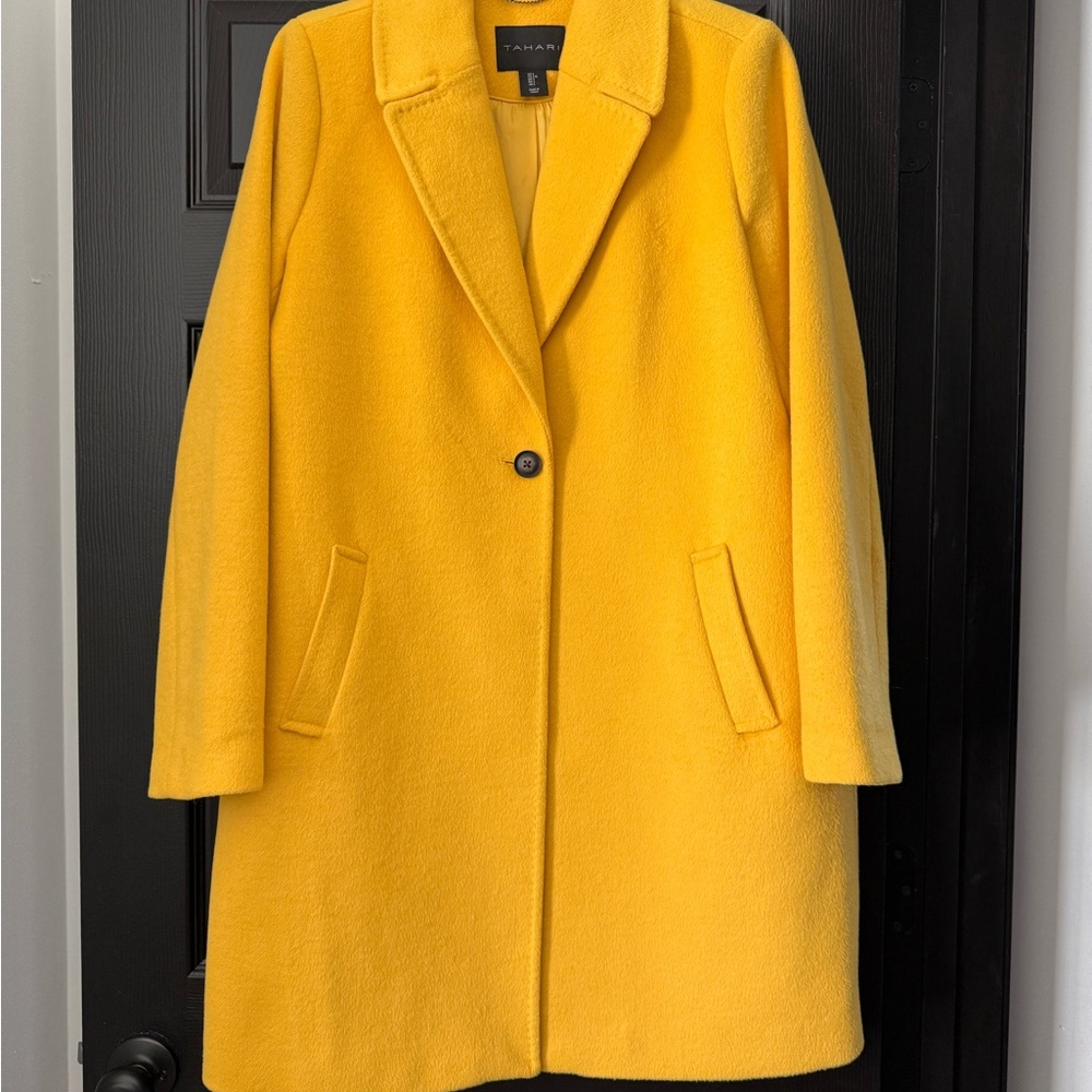 Tahari Women's Vibrant Yellow Trench Coat